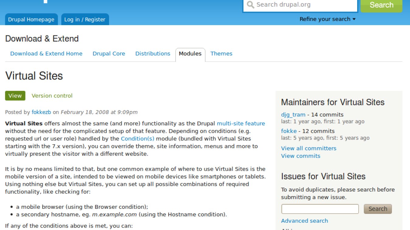 Use "Virtual Sites" to create subsites or virtual sites (multi-site feature)