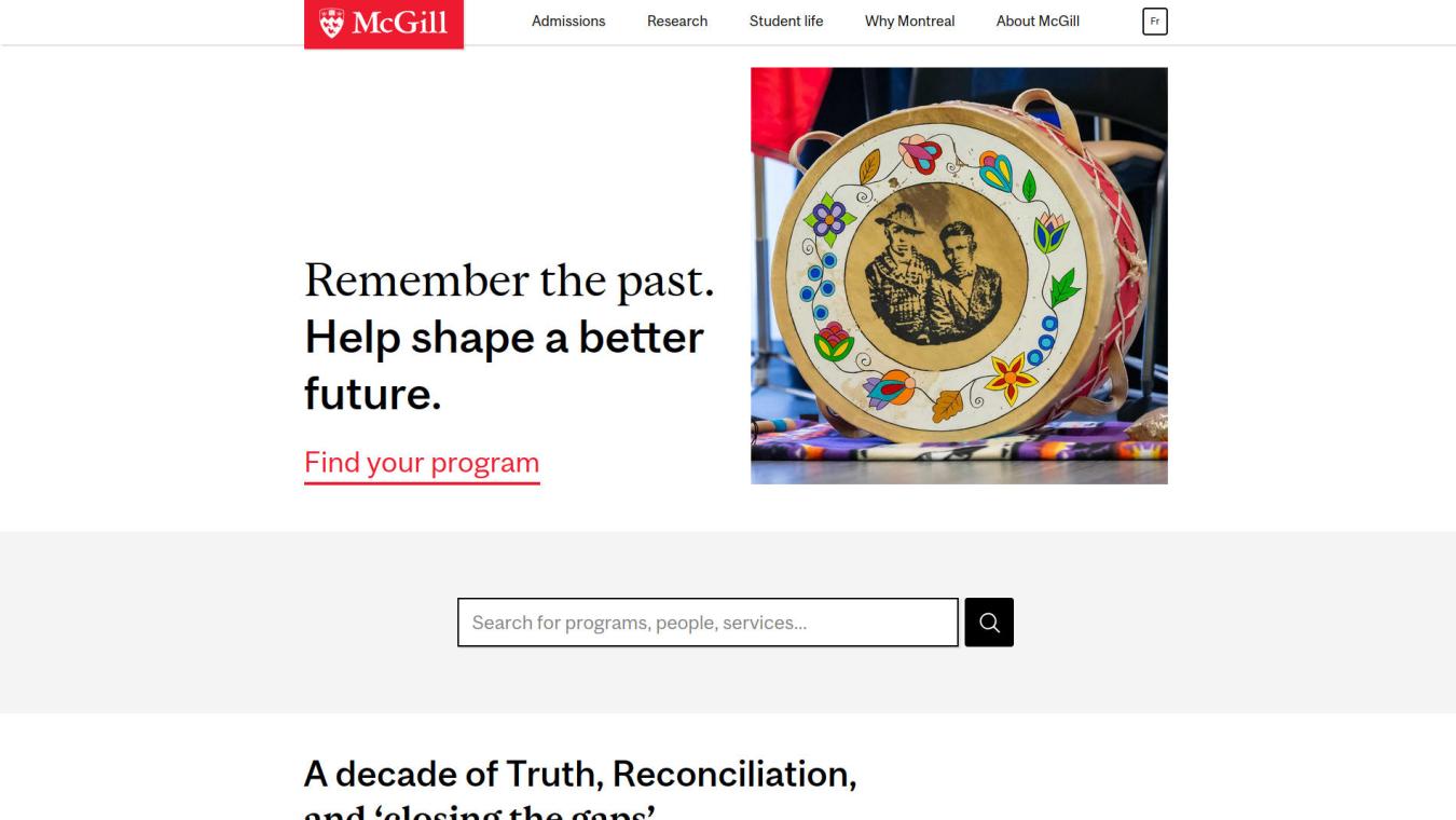 Drupal website McGill University