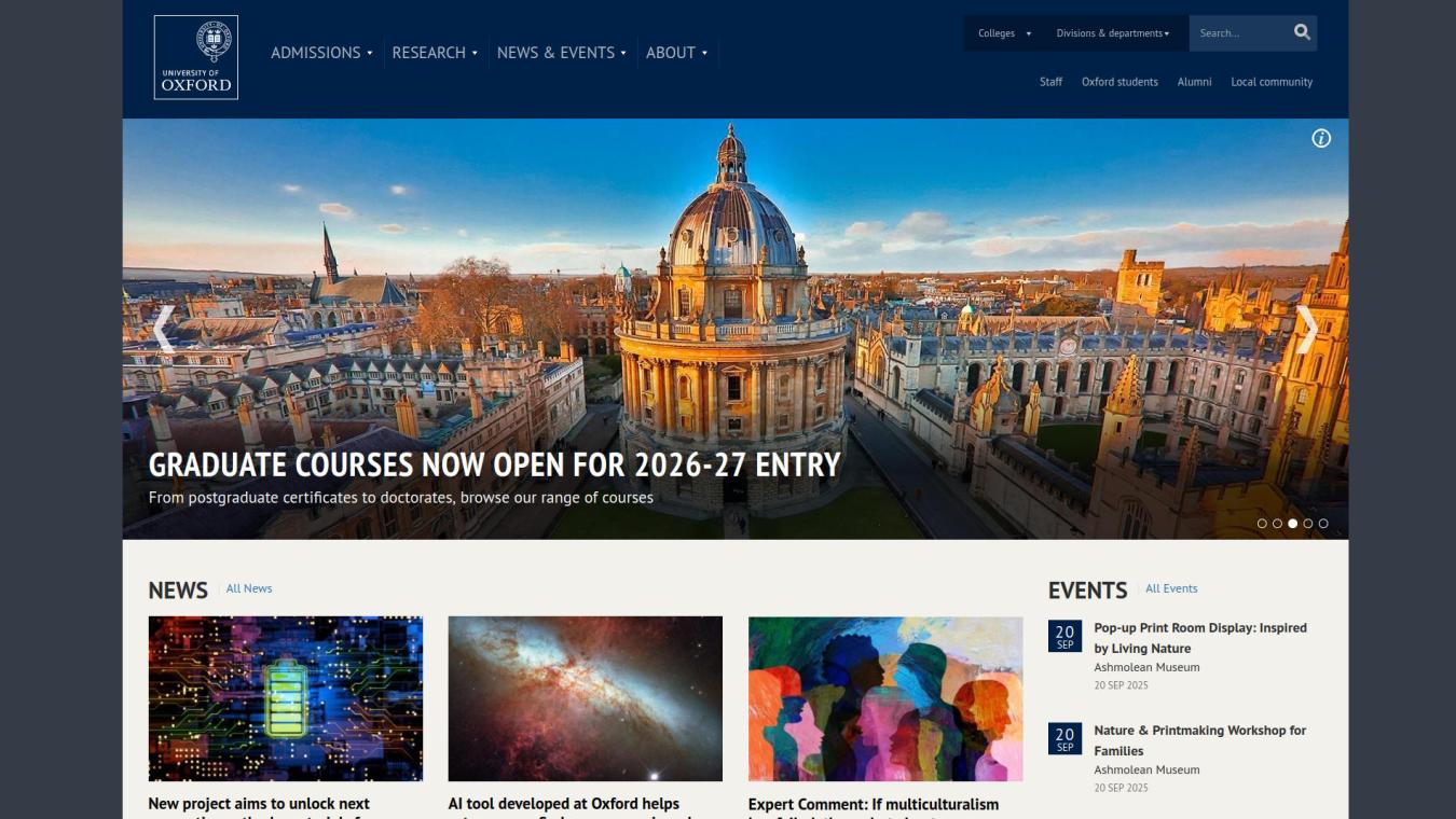 Oxford University Drupal Website